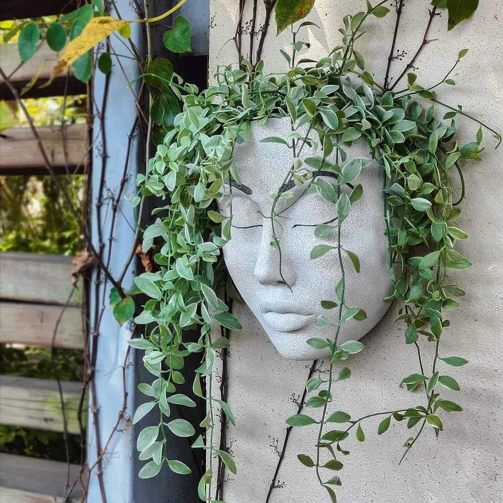 Resin Human Face Hanging Planter - FaceVibe