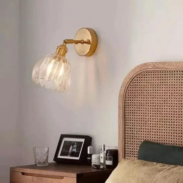 Vintage Tulip Glass Wall Sconce Light
