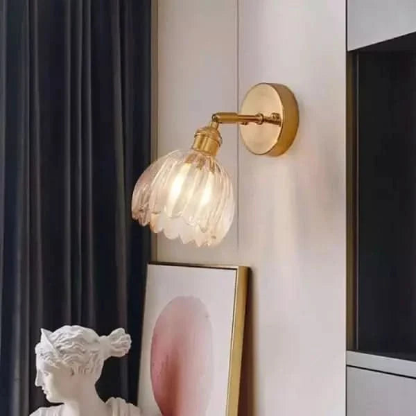 Vintage Tulip Glass Wall Sconce Light