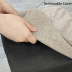 Padded ottoman stool in retro style in pastel colors