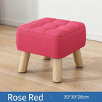 Padded ottoman stool in retro style in pastel colors