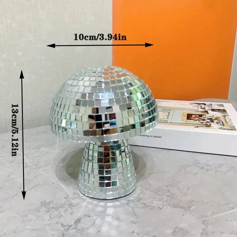 Retro-Style Glass Disco Mushroom Decoration