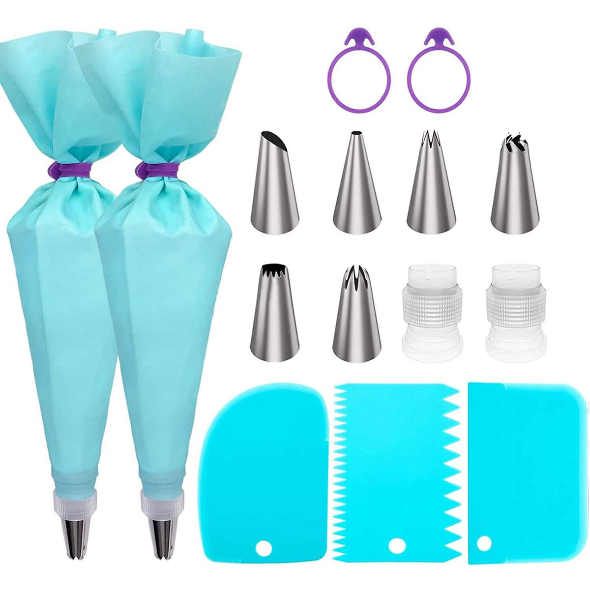 Reusable Cake Piping Bags and Nozzles Set