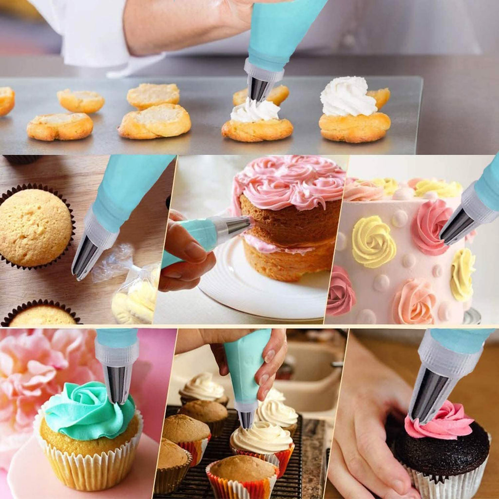 Reusable Cake Piping Bags and Nozzles Set