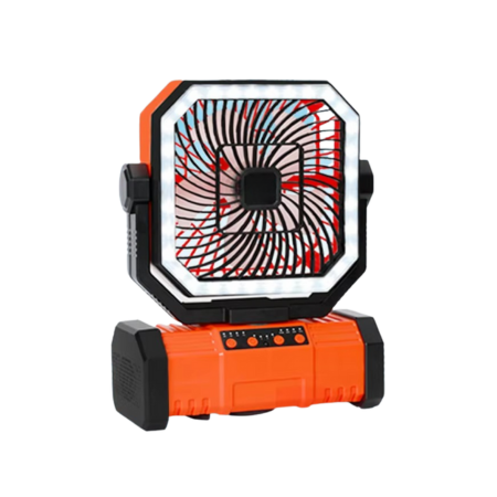 Rechargeable Camping Fan with 20000mAh Battery, 4 Speeds and LED Lantern