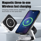 3-in-1 Magnetic Wireless Charger - Fast Foldable Charging Station for Samsung, iPhone & AirPods