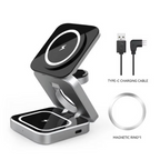 3-in-1 Magnetic Wireless Charger - Fast Foldable Charging Station for Samsung, iPhone & AirPods
