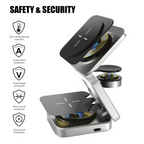3-in-1 Magnetic Wireless Charger - Fast Foldable Charging Station for Samsung, iPhone & AirPods