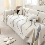 Reversible Chenille/Cotton Sofa Cover - LuxeCasa