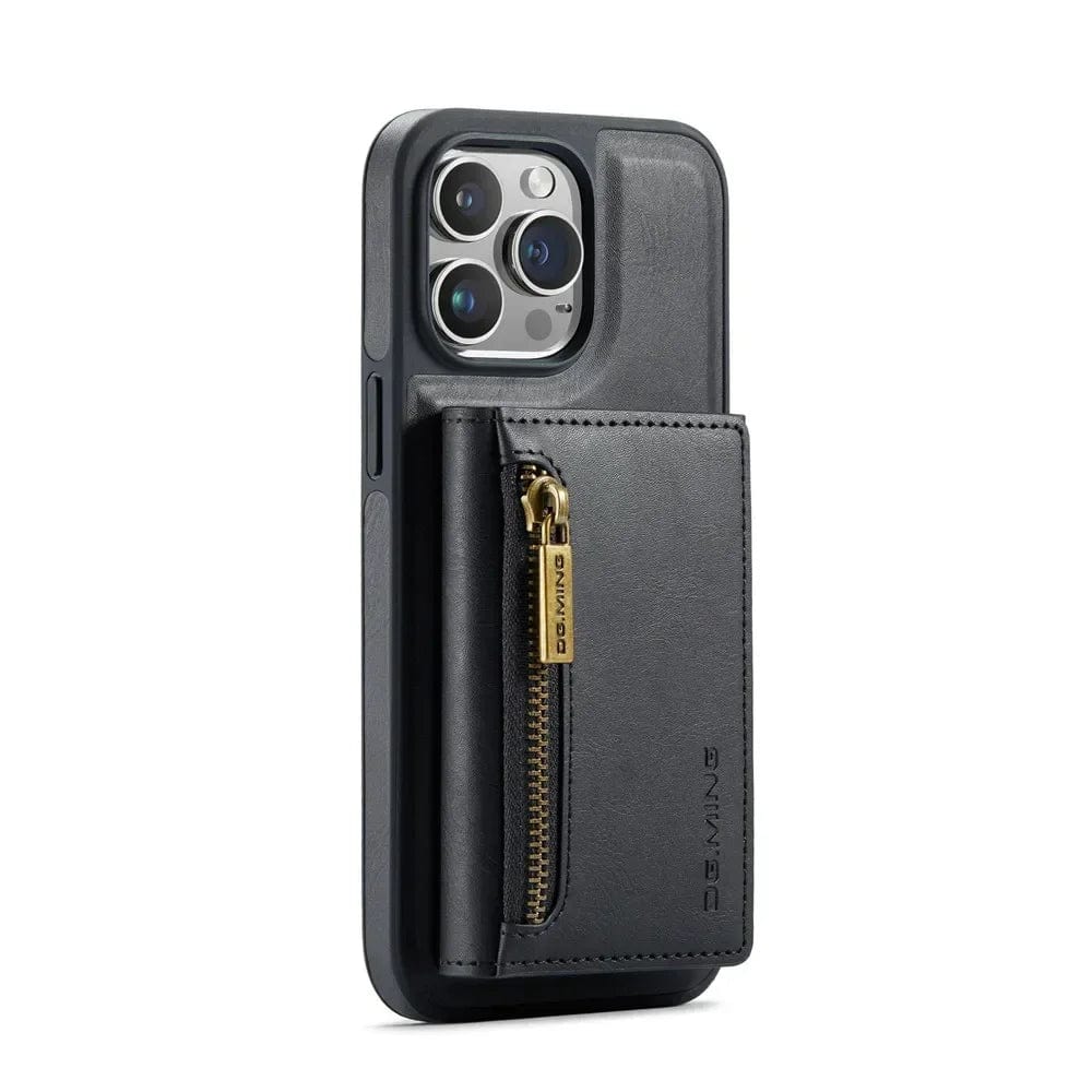 RFID iPhone Wallet Case | Removable Magnetic Leather Car Mount Shockproof Case