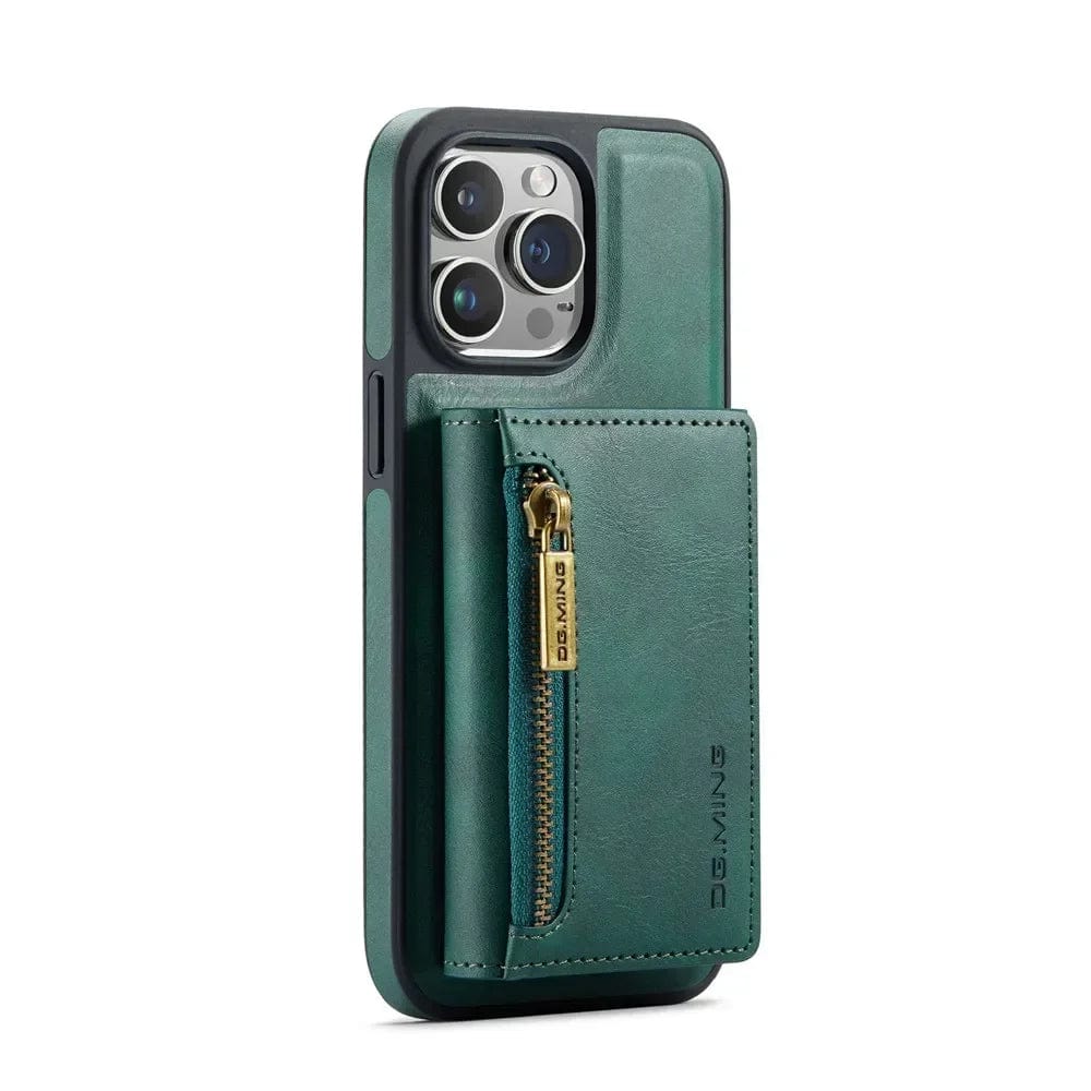 RFID iPhone Wallet Case | Removable Magnetic Leather Car Mount Shockproof Case