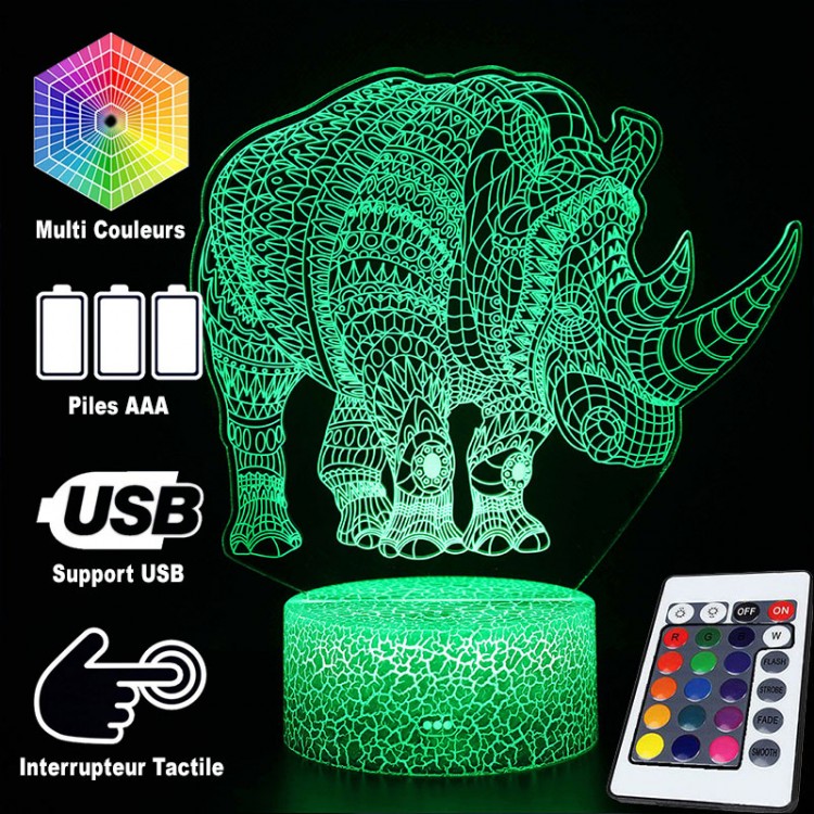 3D Lamp Rhinoceros Majestic