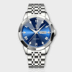 Men’s Automatic Stainless Steel Watch with Leather Strap