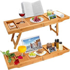 Expandable Bamboo Bathtub Caddy