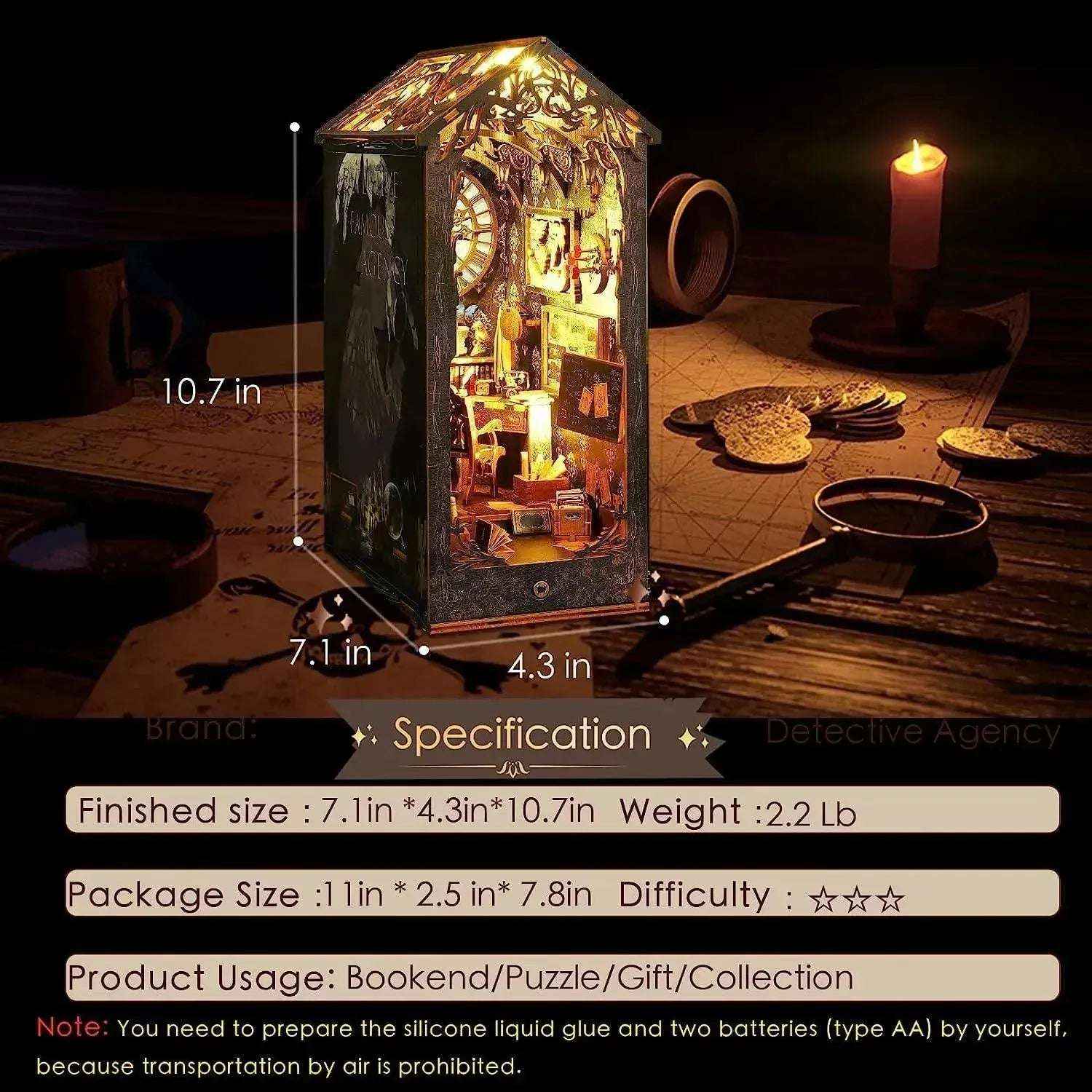 Sherlock Holmes Detective Agency DIY Book Nook Kit