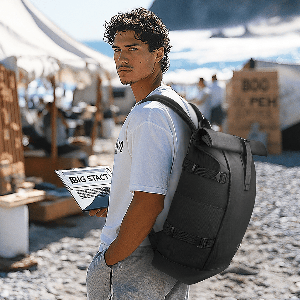 ROLLTRAIL Rolltop Backpack – Expandable 17" Laptop Bag, Waterproof, Anti-Theft, Outdoor & Travel-Ready