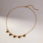 Romantic Five Heart Pendant Necklace