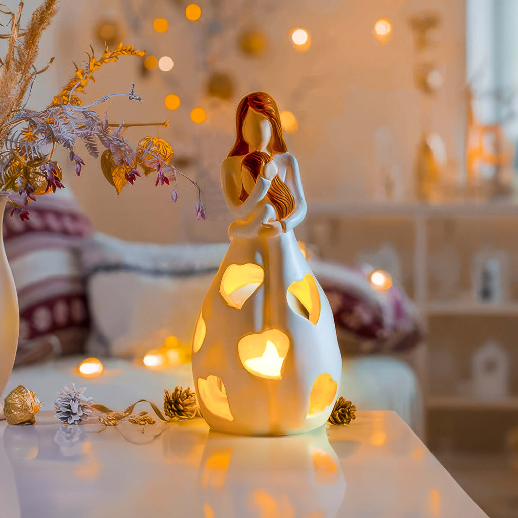 Table Lamp with Romantic Resin Design