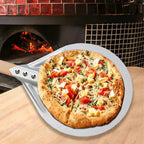 Round Pizza Turner Pizza Paddle with Wooden Handle Pizza Shovel