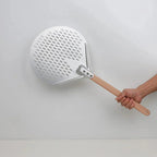 Round Pizza Turner Pizza Paddle with Wooden Handle Pizza Shovel