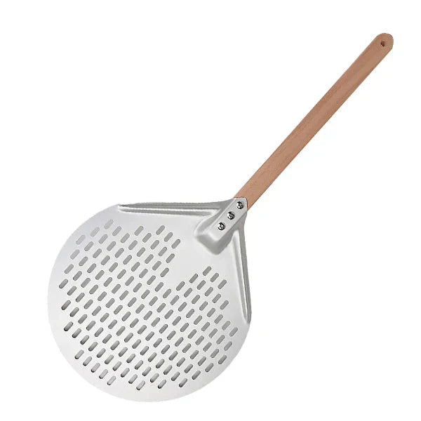 Round Pizza Turner Pizza Paddle with Wooden Handle Pizza Shovel