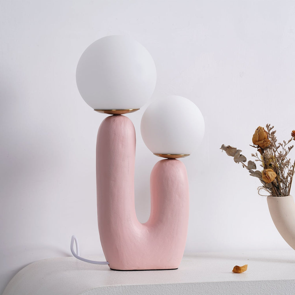 Contemporary Style Table Lamp with Natural Accent