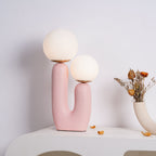 Contemporary Style Table Lamp with Natural Accent