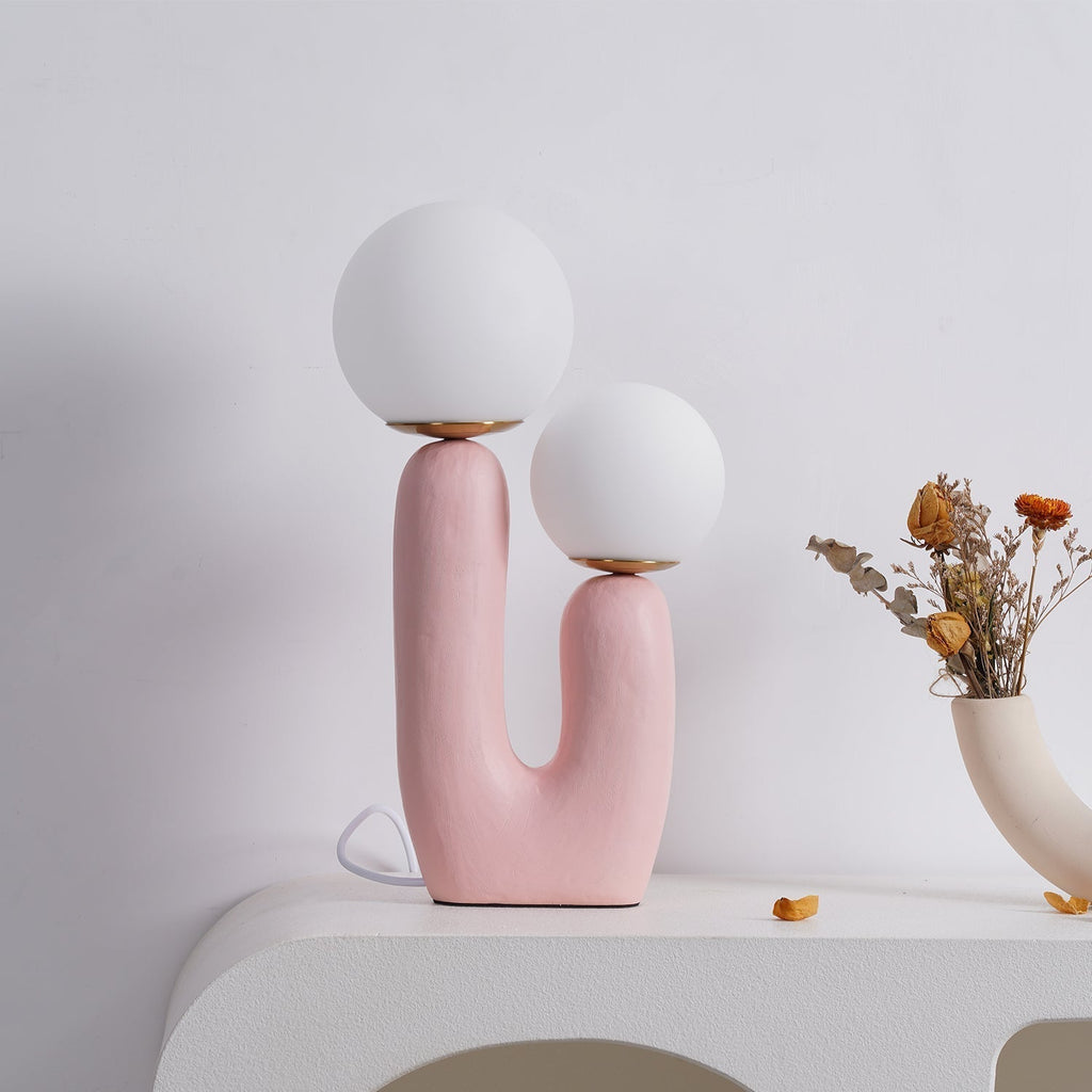 Contemporary Style Table Lamp with Natural Accent