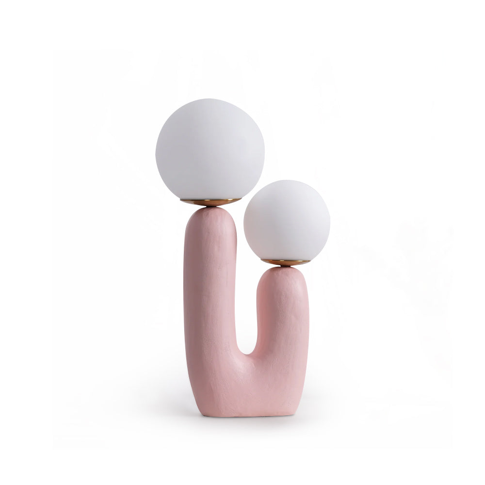 Contemporary Style Table Lamp with Natural Accent