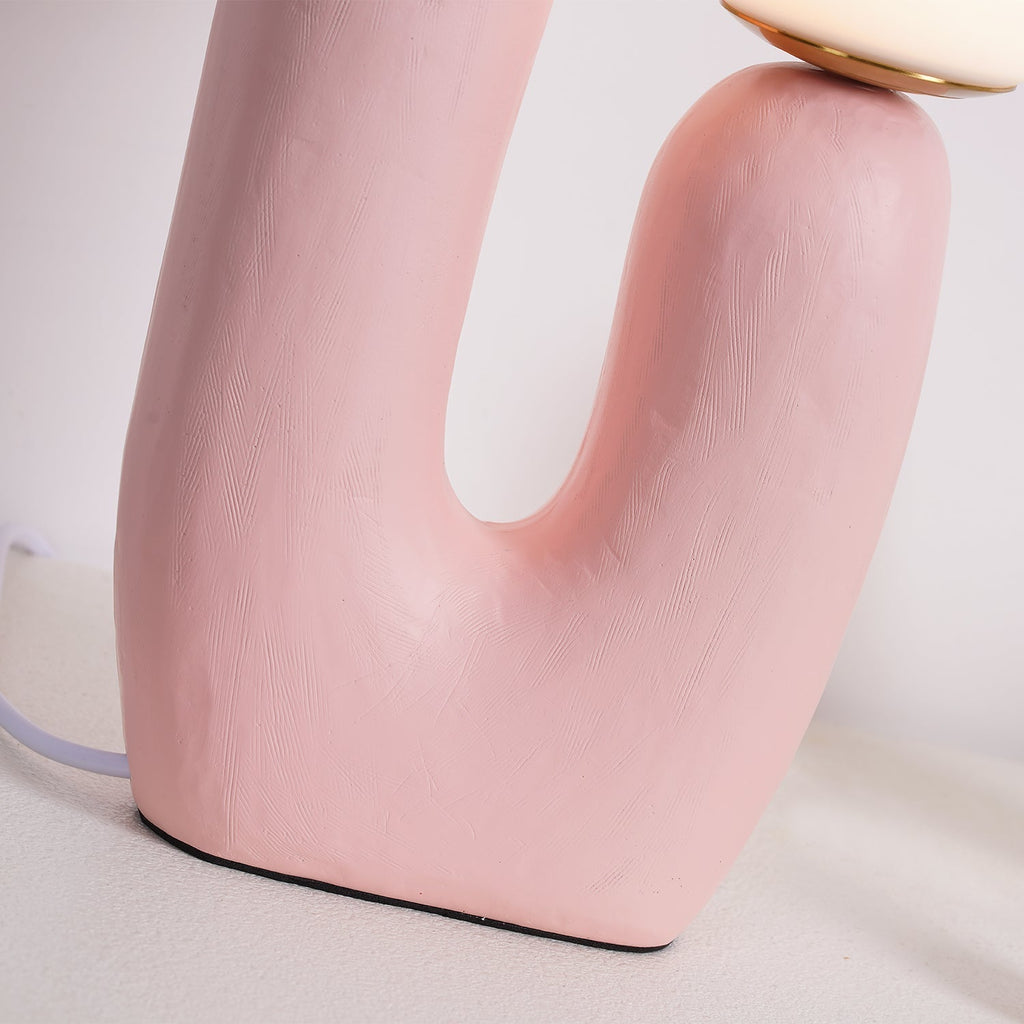 Contemporary Style Table Lamp with Natural Accent