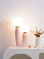 Contemporary Style Table Lamp with Natural Accent