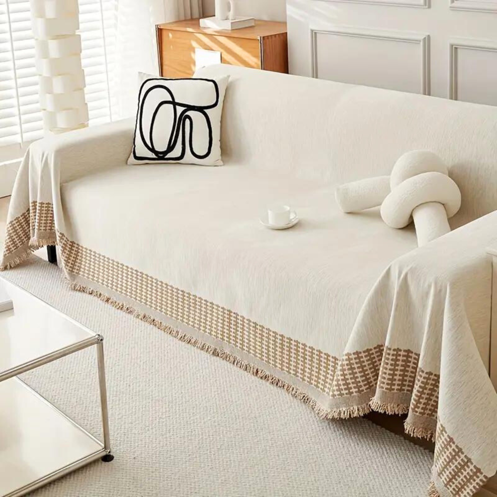 Rustic Cotton Tassel Sofa Cover