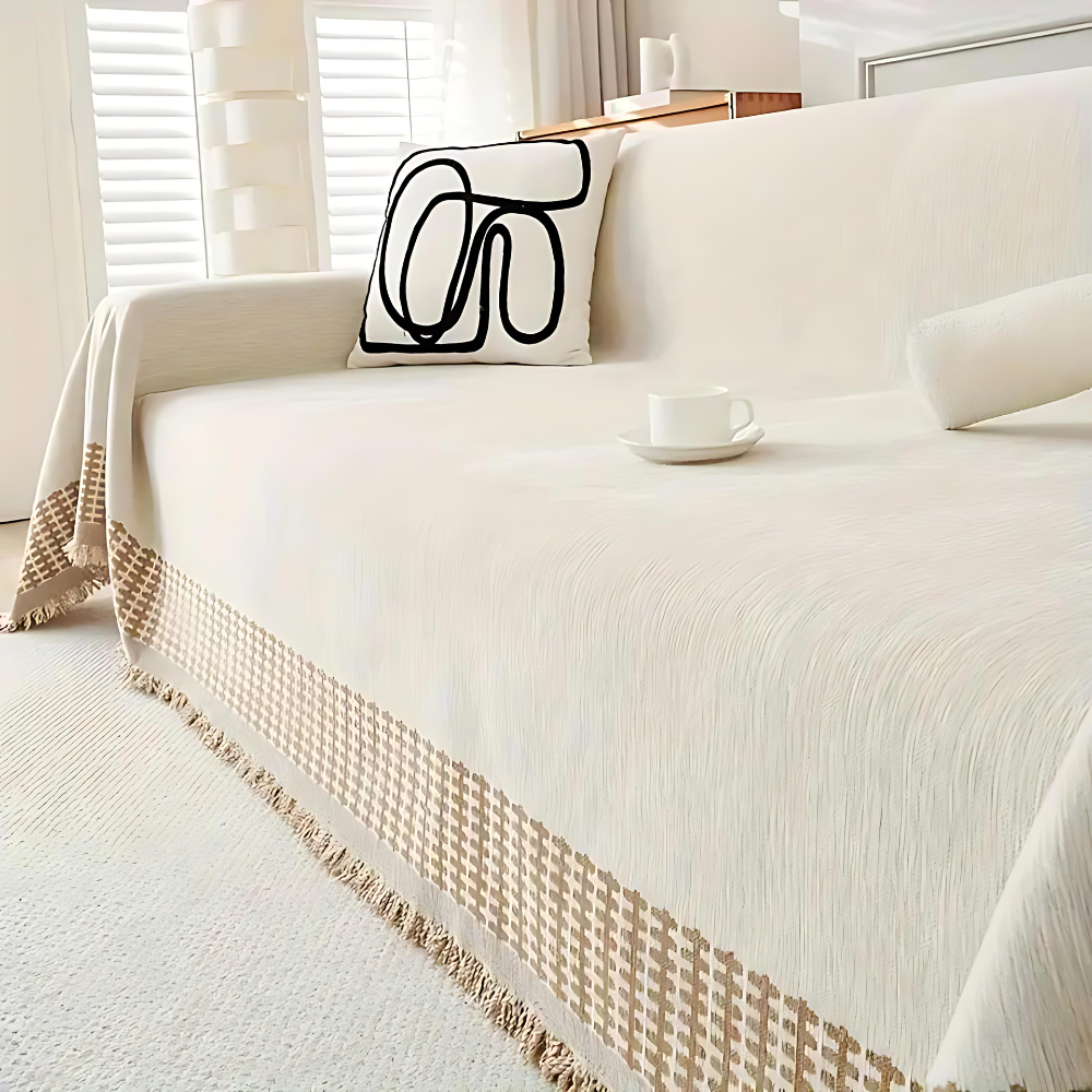 Rustic Cotton Tassel Sofa Cover