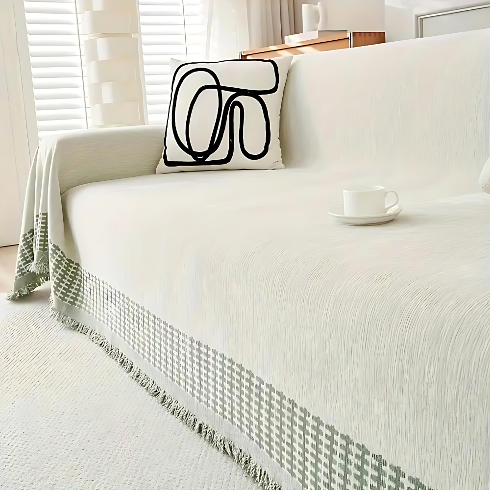 Rustic Cotton Tassel Sofa Cover