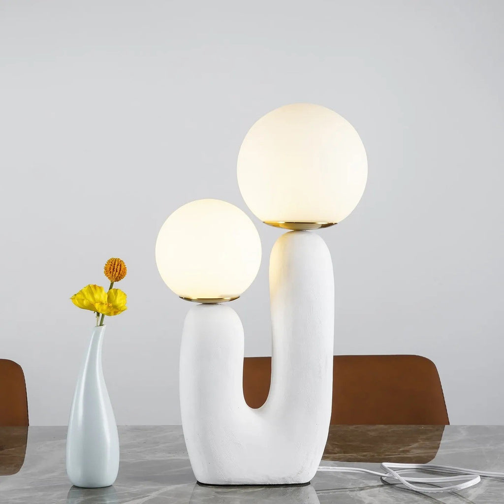 Contemporary Style Table Lamp with Natural Accent