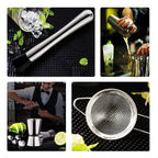 Stainless Steel Drink Shaker Set with Professional Accessories