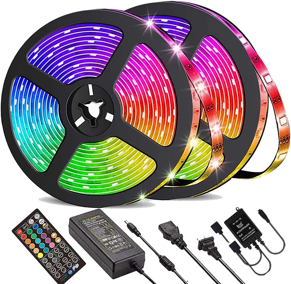 LED Light Strip, 30 m, 15 m, Music Synchronization, Bluetooth, 5050, RGB Ambient Light with Remote Control