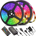 LED Light Strip, 30 m, 15 m, Music Synchronization, Bluetooth, 5050, RGB Ambient Light with Remote Control