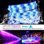 LED Light Strip, 30 m, 15 m, Music Synchronization, Bluetooth, 5050, RGB Ambient Light with Remote Control