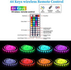 LED Light Strip, 30 m, 15 m, Music Synchronization, Bluetooth, 5050, RGB Ambient Light with Remote Control