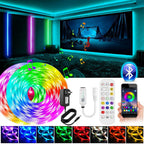 LED Light Strip, 30 m, 15 m, Music Synchronization, Bluetooth, 5050, RGB Ambient Light with Remote Control