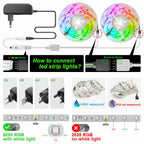 LED Light Strip, 30 m, 15 m, Music Synchronization, Bluetooth, 5050, RGB Ambient Light with Remote Control