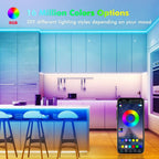 LED Light Strip, 30 m, 15 m, Music Synchronization, Bluetooth, 5050, RGB Ambient Light with Remote Control