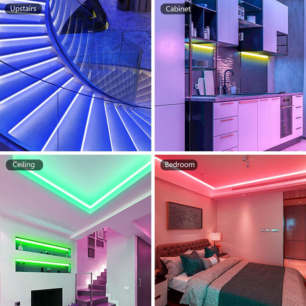 LED Light Strip, 30 m, 15 m, Music Synchronization, Bluetooth, 5050, RGB Ambient Light with Remote Control