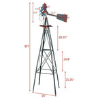 Windmill 8FT Metal Ornamental - Garden Decoration