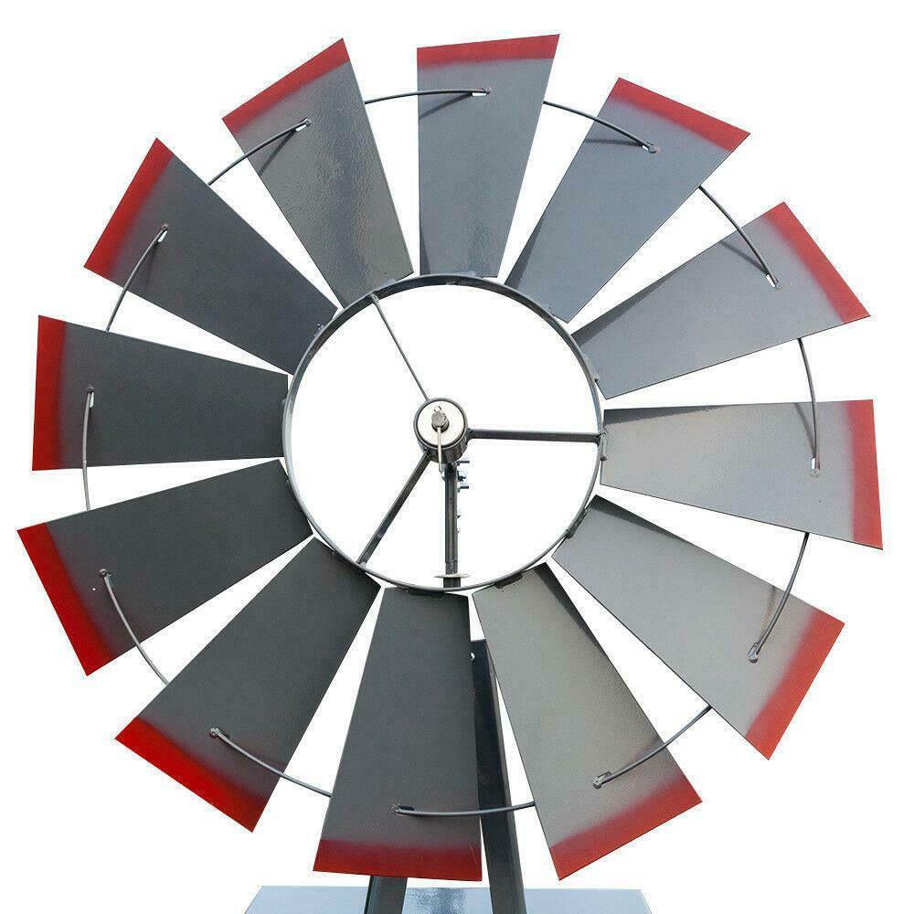 Windmill 8FT Metal Ornamental - Garden Decoration