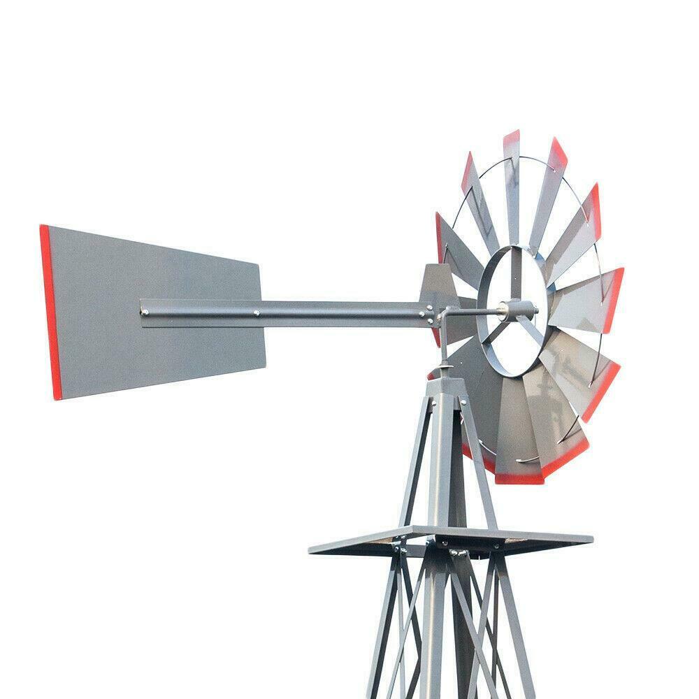 Windmill 8FT Metal Ornamental - Garden Decoration