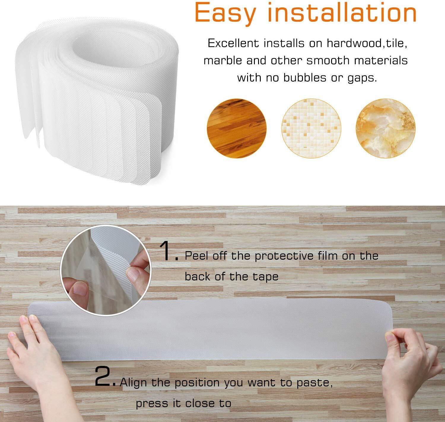 Clear Non-Slip Stair Tread Strips – Indoor Safety Grip Tape for Steps