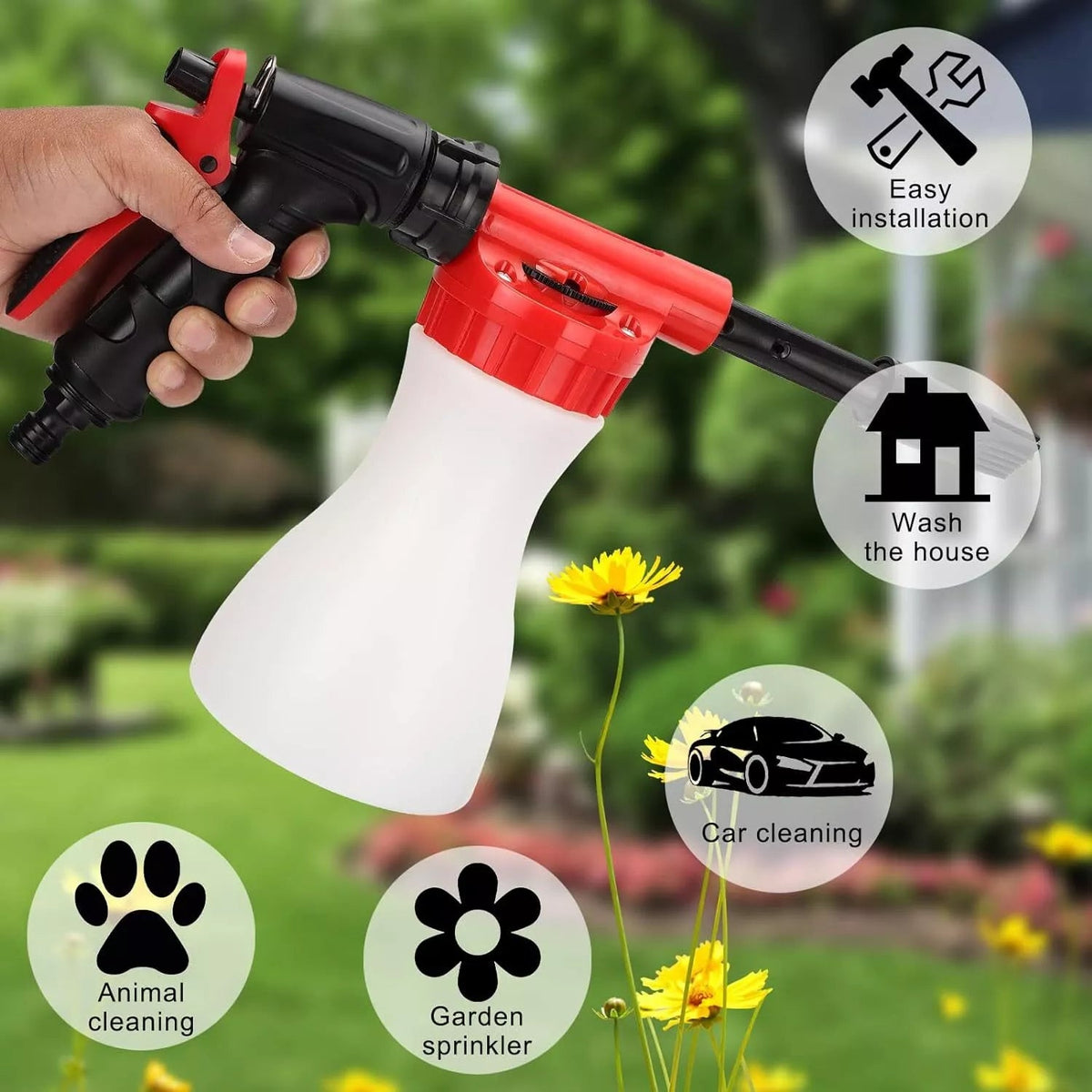 Foam Sprayer with High-Pressure Nozzle – Efficient Cleaning Gun for Garden and Home