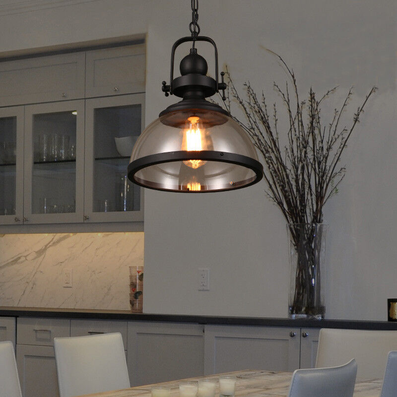 Antique Glass Iron Retro Industrial Chandelier Pendant Ceiling Lights